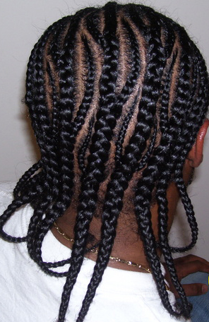 Back-of-head detail of fresh knotless box braids